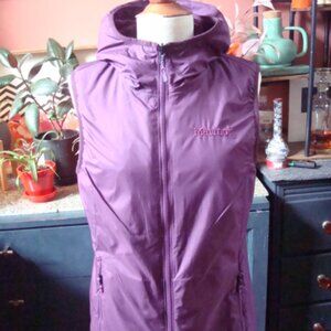 Marmot M sz: 6 8 faux fur vest reversible coat jacket deep burgundy